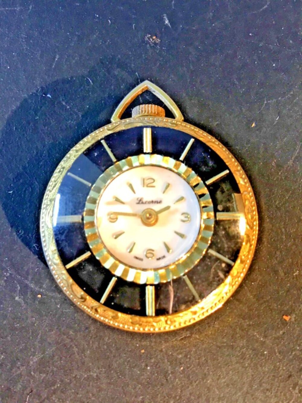 Vintage Lucerne Swiss Pendant Pocket Watch – 33.9 mm – Non‑Running – For Parts/R